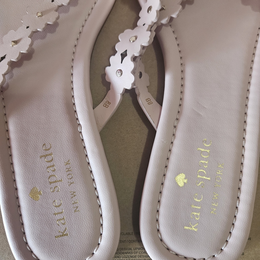 Kate Spade Daisy Floral Nappa Sandals Rose Smoke Size 8 - Picture 3 of 6
